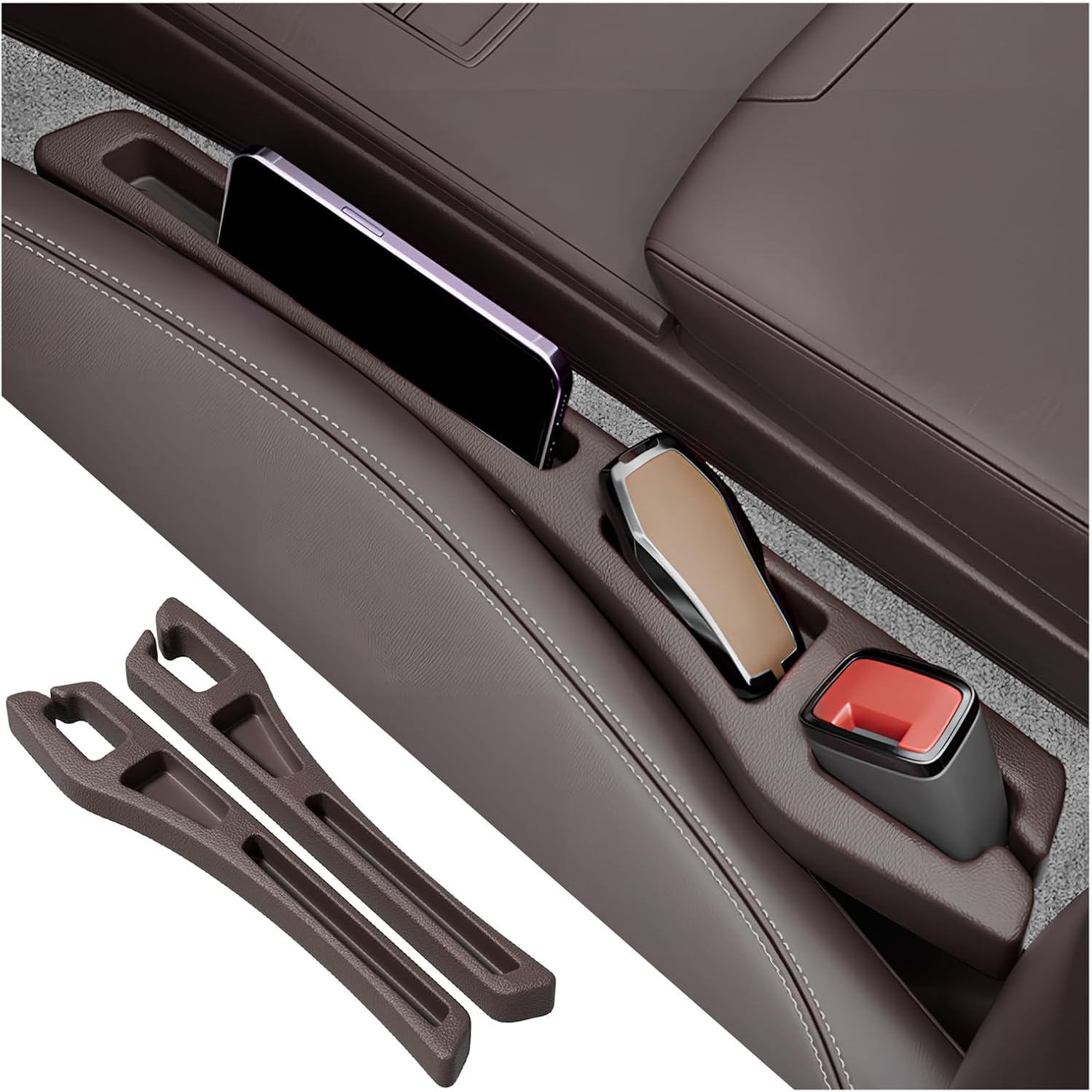Car Seat Gap Filler with Storage Pocket, Set of 2