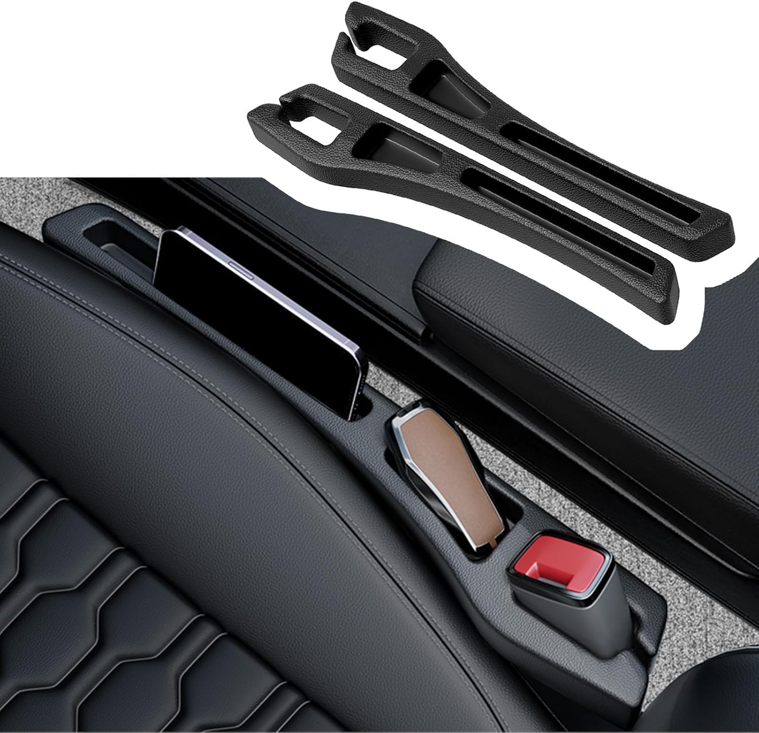 Car Seat Gap Filler with Storage Pocket, Set of 2