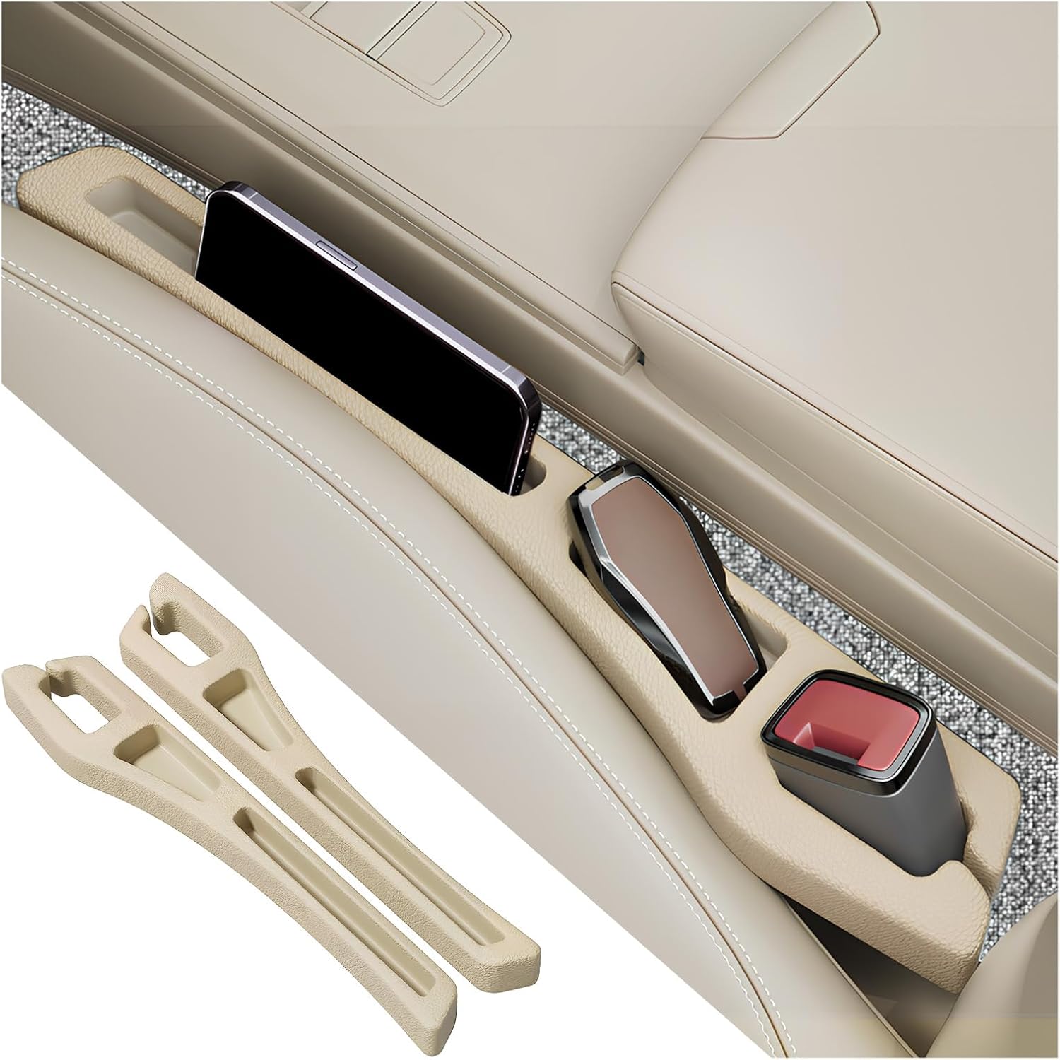 Car Seat Gap Filler with Storage Pocket, Set of 2