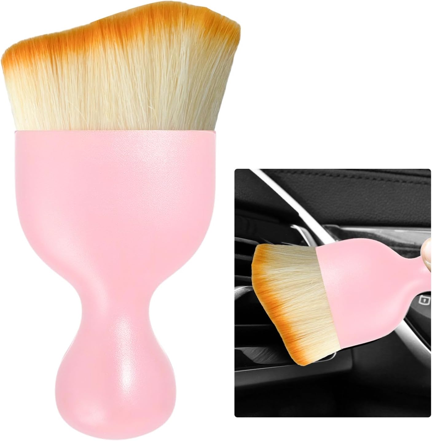 Curved Soft-Bristle Detailing Brush for Car Interiors