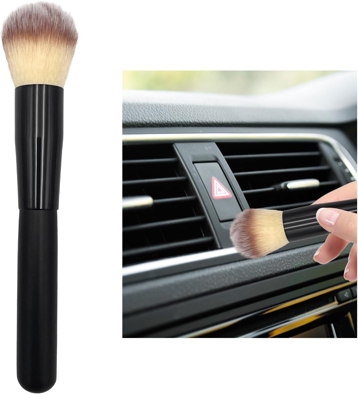 Curved Soft-Bristle Detailing Brush for Car Interiors