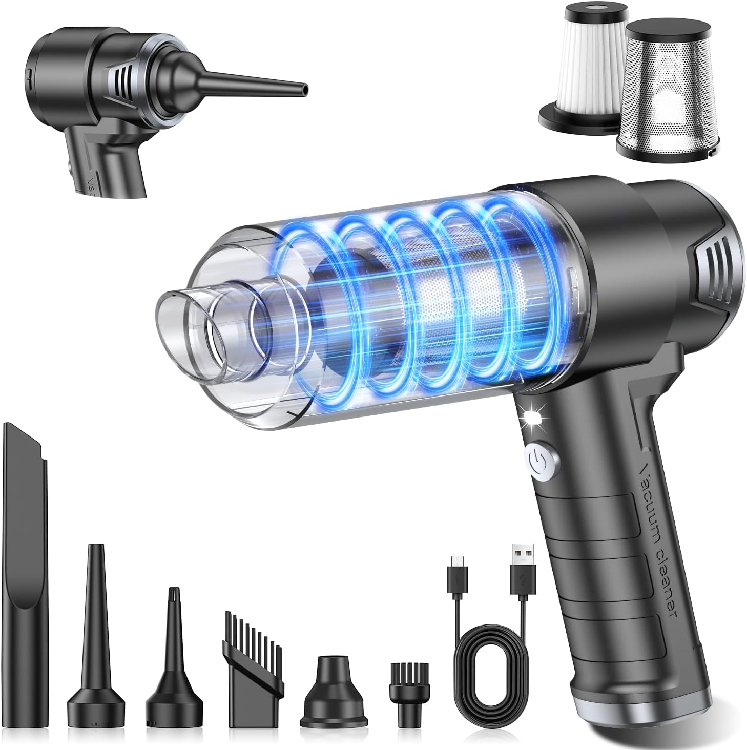 Handheld Car Vacuum Cleaner and Air Duster, 9000 Pa