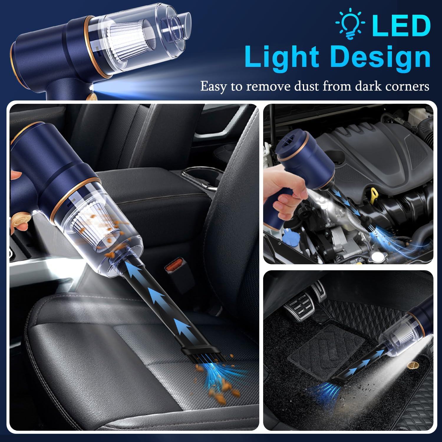 Handheld Car Vacuum Cleaner and Air Duster, 9000 Pa