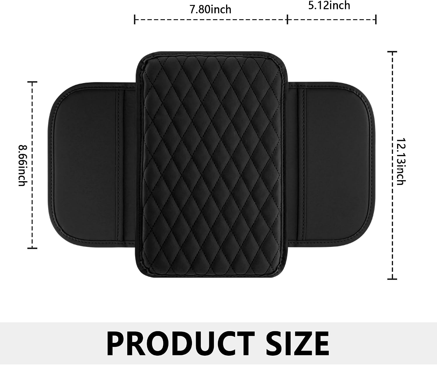 Microfibre Leather Centre Console Armrest Cover with Storage Pockets