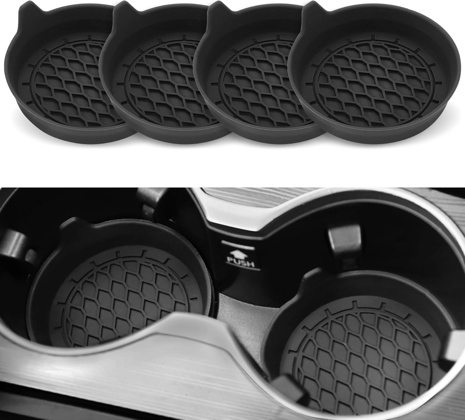 Silicone Cup Holder Coasters, Non-Slip, Set of 2