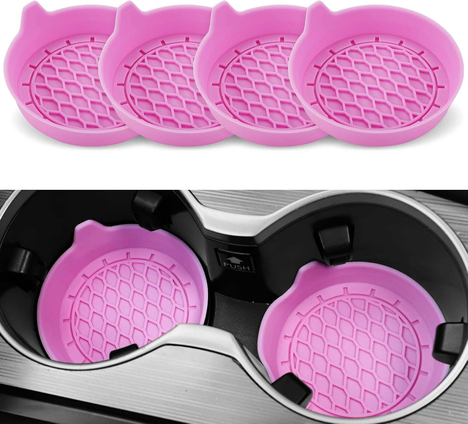 Silicone Cup Holder Coasters, Non-Slip, Set of 2