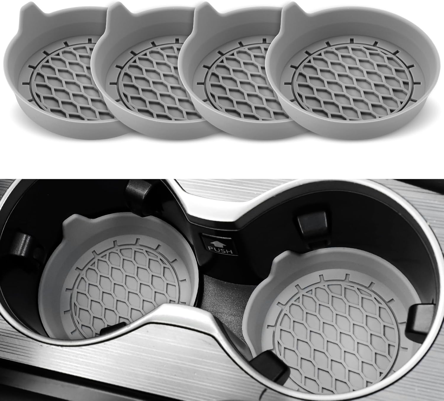 Silicone Cup Holder Coasters, Non-Slip, Set of 2