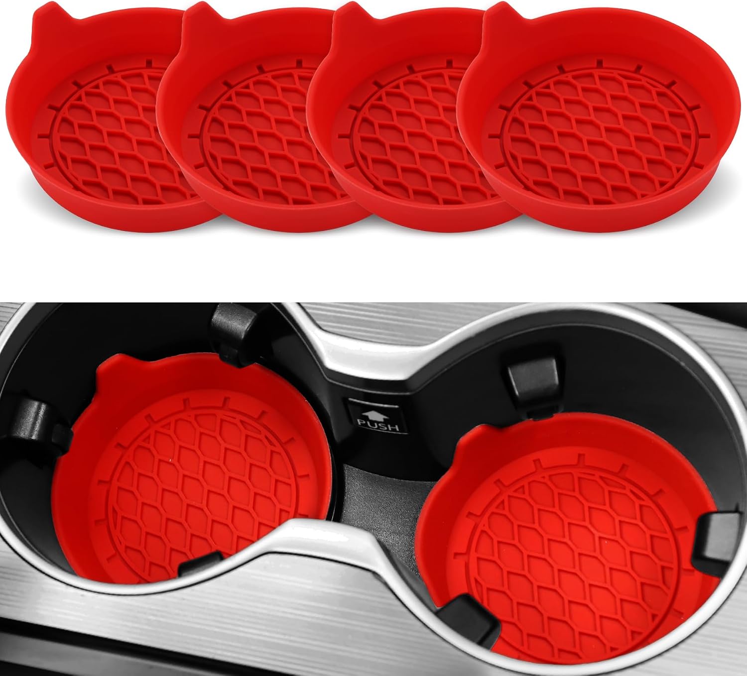 Silicone Cup Holder Coasters, Non-Slip, Set of 2