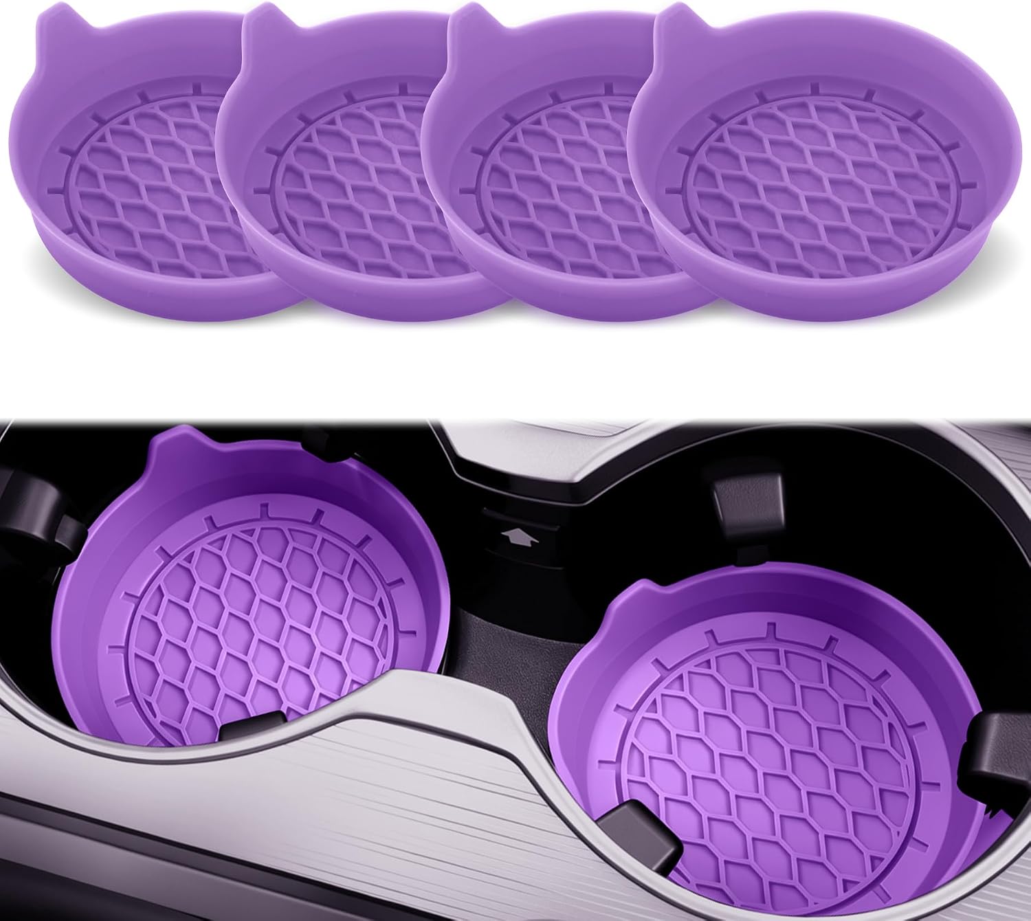 Silicone Cup Holder Coasters, Non-Slip, Set of 2