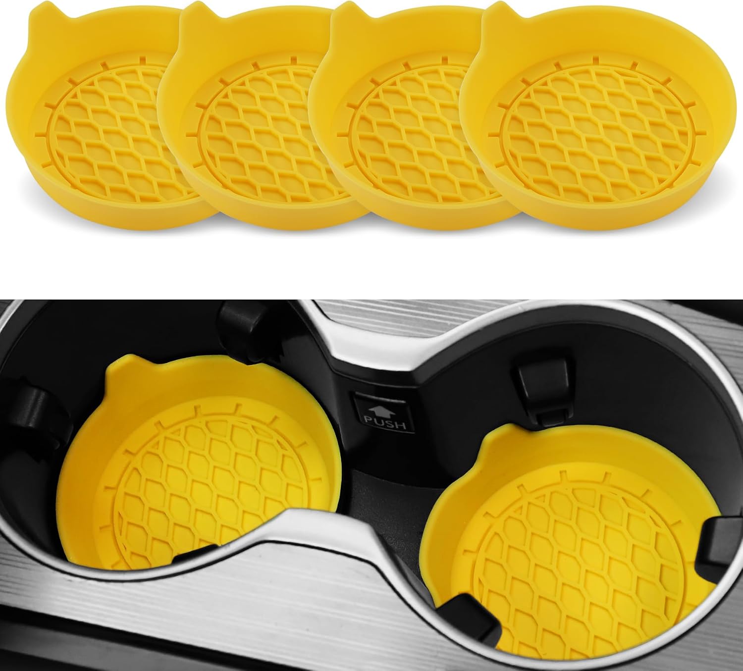 Silicone Cup Holder Coasters, Non-Slip, Set of 2